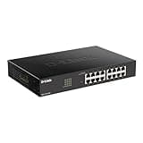 D-Link 16-Port Gigabit Smart Managed Ethernet Switch, L2, VLANs, Qos, IGMP Snooping, Sturdy Metal with Shielded Ports, Desktop/Rackmount, Fanless, NDAA/TAA, Lifetime Product Coverage (DGS-1100-16V2)