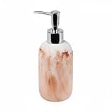 YunJove Resin Lotion Bottle Liquid Pump Dispenser Soap Container Smooth Head Sandblasted Finish Suitable for Office Kitchen, Brown Yellow