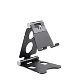 VURUPZAKS Desk Phone & Tablet Stand Holder 4-8 Inch Foldable Portable Multi-Angle Aluminum Alloy Holder Stand(Black)