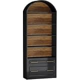 5-Shelf Arch Bookcase with Drawer & File