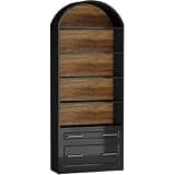 5-Shelf Arch Bookcase with Drawer & File
