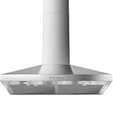 Range Hood 30inch Under Cabinet - Wall Mount Stainless Steel Kitchen Vent Hood, 500CFM Chimney Stove Hood with 3-Speed Exhaust Fan, 45dB Quiet, 2 LED Light, 2 Metal Filter, Ducted/Ductless Convertible