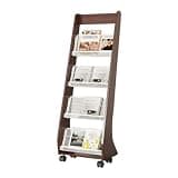 GUODDM Tabletop Magazine Display Rack, Book Display Rack, Wire Countertop Rack, Comic Book And Brochure Organizer For Classroom, Library, Coffee Shop, Store(Brown,18.8x13.3x57.8in)