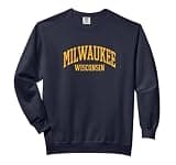 Milwaukee Wisconsin Vintage Sports Retro OS1 Gold Design Comfort Colors Adult Sweatshirt