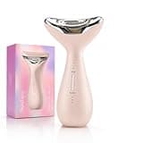 Sunluxy Rechargeable Facial Massager, 5-IN-1 Red Light Therapy for Face and Neck Beauty Device with 3 Color Mode Suction Vibration Heated and Adjustable Intensity for Daily Skin Care& Neck Firming