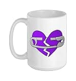 Purple Healing In Process Purple Color Graphic Ceramic Mug, White, 15oz