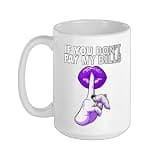 Purple Shush... Purple Graphic Ceramic Mug, White, 15oz