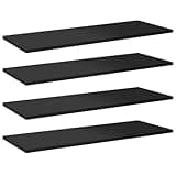 KGHFDVB Bookshelf Boards 8 Pcs, 31.5x11.8x0.6 Inch Engineered Wood Black Bookshelf Panels for Additional Storage Space