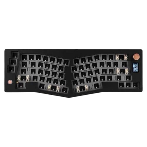 QNWqvhkXR ABM066 Barebones Kit Alice-Layout VIA-programmable Hot Swappable 2.4Ghz Type-C Connectivities Compatible with(Black.)