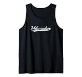Milwaukee Vintage Inspired Throwback Varsity Classic Design Tank Top