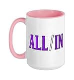 Purple ALL/IN Purple Graphic Ceramic Mug, Pink/White, 15oz