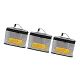 Mingzhe Battery Safety Bag 3Pcs Fireproof and Lightweight Storage for Batteries Charging PVC Fiber