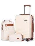 CONCEPTEN Carry On Luggage 22x14x9 Airline Approved, 20-inch Hard Shell Suitcases with Wheels, ABS Lightweight Carry on Suitcase with TSA Lock