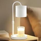Dreamholder Electric Candle Warmer Lamp with Timer & Dimmer, Adjustable Height Wax Melt Warmer for Jar Candles, Wood Base Candle Melter, Floral Home Decor Gifts for Women, Mom, White