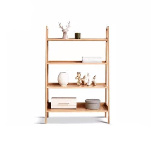 USZWBY Book Shelf Bookcase Storage Display Bookshelf Solid Wood Bookshelf Oak Floor-Standing Storage Rack Ladder Display Rack Living Room Multi-Layer Storage