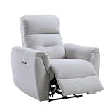 Gray Chenille Power Motion Recliner with USB Port