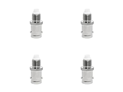 BJDZ BNC Female to FME Female RF Adapter, 50 Ohm, Nickel Plated, 4 Pack, for Telecom and Test Equipment