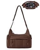 BAGSMART 2 in 1 Puffy Camera Sling Bag for Photographer, Everyday Shoulder Crossbody Bag with Pockets Digital Camera Case for DSLR/Mirrorless, Coffee Brown