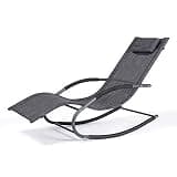 mansion home Outdoor Lounge Chair, Chaise Lounge for Patio & Lawn, Pool Lounge Chairs with Removable Pillow, Dark Grey