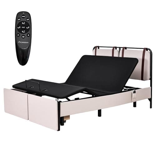 Fromann All-in-One Adjustable Bed Frame Queen with Storage Drawers & Upholstered Headboard, Electric Bed with Remote Control, Head & Foot Incline, Zero Gravity, 750lbs