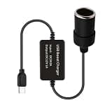 USB C to 12V Car Lighters Socket Adapter, 5V to 12V Step Up Converter Cable for Small Vehicle Electronics, 50cm PVC Power Cord