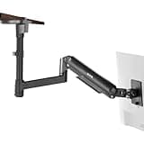 VIVO Heavy Duty Aluminum Pneumatic Arm Single Under-Surface Monitor Mount Tension Stand for 17 to 32 inch Screens, Holds 33 lbs, Desk Mount Designed for Samsung Odyssey G9, Black, STAND-POLE1UP