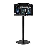 Floor Standing Cell Phone Charging Station with Fast Charigng Cables – 8 Device Charging Dock for Office, Hotel & Public Spaces | Compatible with iPhone ipad Smartphone Tablets Android Port (Black)