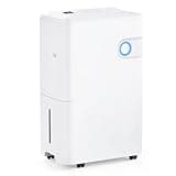 KMFurnila 80Pints Dehumidifier with Drain Hose, 5,500 Sq.Ft Dehumidifier for Basement, 5L/1.32 Gallon Tank, Energy Star Cert. 42dB, Humidity Display Ring, Humidity Remover for Home, Bedroom & Bathroom