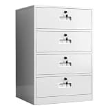 ntumLeap Sleek Lockable Metal Filing Cabinet-4 Drawer Vertical Steel Office Storage for Home/Office,A4/Letter Size,Modern Under-Desk Design,White Finish,