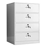 ntumLeap Sleek Lockable Metal Filing Cabinet-4 Drawer Vertical Steel Office Storage for Home/Office,A4/Letter Size,Modern Under-Desk Design,White Finish,