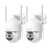ARCCTV 2K Security Cameras Outdoor, 360°Pan-Tilt View 2.4G/5G WiFi Security Camera with Motion Tracking, Spotlight & Siren, 2-Way Audio, Full Color Night Vision, Waterproof (2 Pack)
