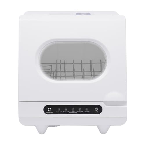 Countertop Dishwasher, 110V Portable Top Dishwasher with 5 Wash Programs, 360° Spray & 72°C Hot Air Drying, Compact for Small Spaces, Kitchen, Apartment, Dorm, RV