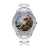 NTVOWPZO Three-Hand Analog Stainless Steel Watches for Men Easy Reader