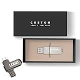 Kacenray Custom Dual Connector Type-C and USB 3.0 Flash Drive, Personalized Logo Memory Stick for Photography Studios, Corporate Giveaways, Business Seminars, Optional Custom Gift Box (100,16 GB)