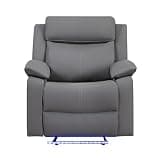 Blanche Grey Glider Recliner with LED