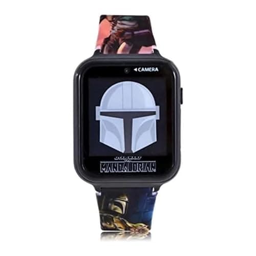 Accutime Star Wars Mandalorian Helmet Interactive Kids Smart Watch with Action Band