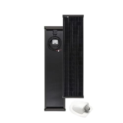 MOSCATELLI PERC Slim 120W Black Boost Monocrystalline Solar Panel Kit for Motorhome with Integrated Black Aluminium Profile for Roof Mounting – Without Regulator
