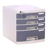 NUHSLF Office Drawer Nizer with Lock 6-Layer A4 Document Storage Plastic File Cabinet Desk Nizer for Supplies & Stationery Ideal for Home & Office Use (One Color-4-Layers)