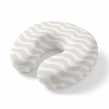 Yaiikkvbaa Cream Moire Neck Pillow Memory Foam U Shaped Travel Pillow, Water Ripple Stripe Farmhouse Neck Support Pillows Decorative Headrest Cushion for Airplane Sleeping Car Office