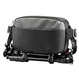FINTIE Camera Sling Bag for DSLR/SLR/Mirrorless, Waterproof Crossbody Camera Case with Tripod Holder for Canon R50/R100/Sony A6400/Nikon Z6 III for Amateur Photographers, Black + Gray