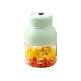 Powerful Plastic Portable Blender With 2 Lids 18 Blades Portable Juicer Powerful Personal Size Blender Rechargeable USB compact(Green)