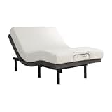 Pemberly Row Twin XL Massage Adjustable Bed Base, 15" x 37.5" x 79", Grey and Black Finish, Wireless Remote, USB Charging Ports, Bluetooth, Dual Massage, Adjustable Legs, Ergonomic Bedroom Comfort