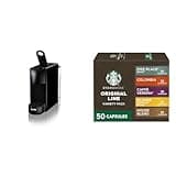 Breville Nespresso Essenza Mini Espresso Machine, Piano Black + Starbucks by Nespresso Capsules, Original Line