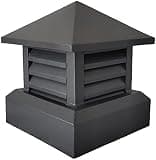 SICWEDIM Chimney Cowl Cap - Durable Aluminum Alloy Square Vent Cap, Rain Louver for Outdoor Chimney Flue Cover, Effective Roof Drain Cover (25cm/9.84x9.84in)