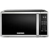 Chefman Compact Countertop Microwave Oven 0.7 Cu. Ft., 700W with 10 Power Levels, 3 Cooking Presets with One-Touch Express Cook, 2 Defrost Settings, Child Safety Lock, & Mute Button – Stainless Steel