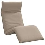 KHNLGFR Taupe Folding Sun Lounger with Oxford Fabric, 68.9x21.3x3.3 Inches Floor Recliner Chair, Manual 5-Position Adjustable Patio Recliner for Beach Garden Yoga