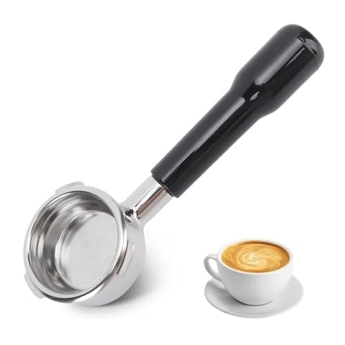 NWJGHYIJH 58mm Bottomless Portafilter With Three Prongs, 304 Stainless Steel Filter, Detachable Non-slip Handle, Coffee Machine Accessory