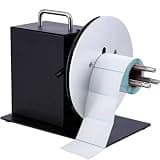 QUGURLID Automatic Label Rewinder Machine,Two-Way Synchronization,185mm Baffle Diameter,Adjustable Core 1-3 inch,Rewinding Speed 1-8 inches/s,w/Various Printers