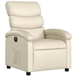 GKHPYURE Electric Recliner Chair with Power Recline, 135 Degree Adjustable Faux Leather Armchair with Side Pocket and Sturdy Wood & Metal Frame
