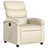 GKHPYURE Electric Recliner Chair with Power Recline, 135 Degree Adjustable Faux Leather Armchair with Side Pocket and Sturdy Wood & Metal Frame